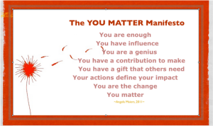 You matter manifesto